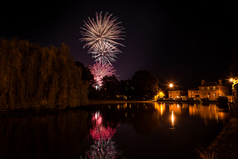 Dunmow Carnival Fireworks over Doctors Pond