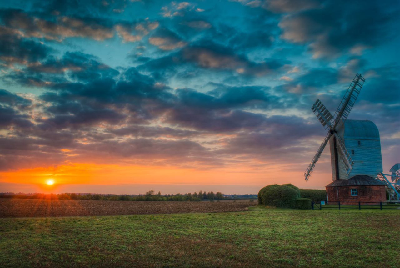Aythorpe Windmill at Sunset