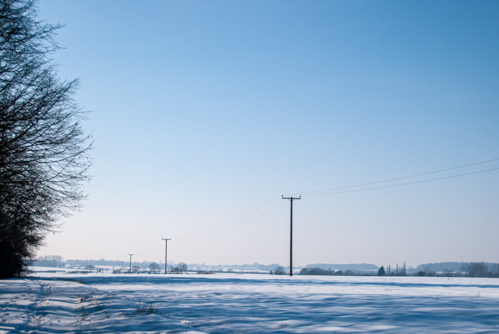 Pylons in the Snow