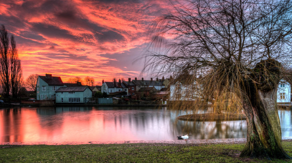 Sunrise on New Years Day over Doctors Pond, Great Dunmow
