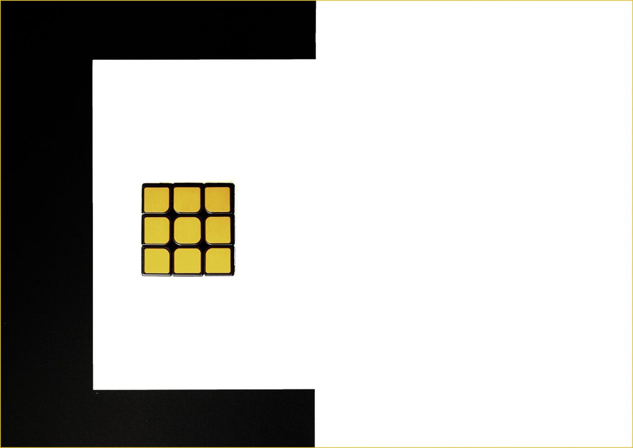 Yellow side of the Rubik's cube